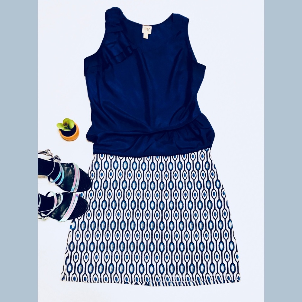 Sale❣️💙Anthro E & E Blue Silk Asymmetrical Tunic
